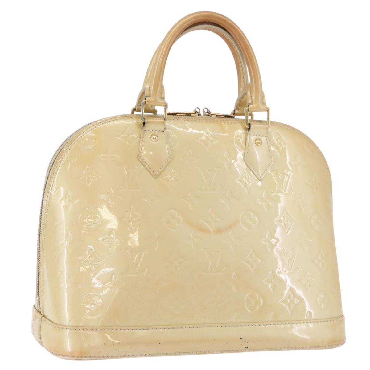 LOUIS VUITTON Monogram Vernis Alma PM Hand Bag Broncorail M91445 LV Auth bs35404