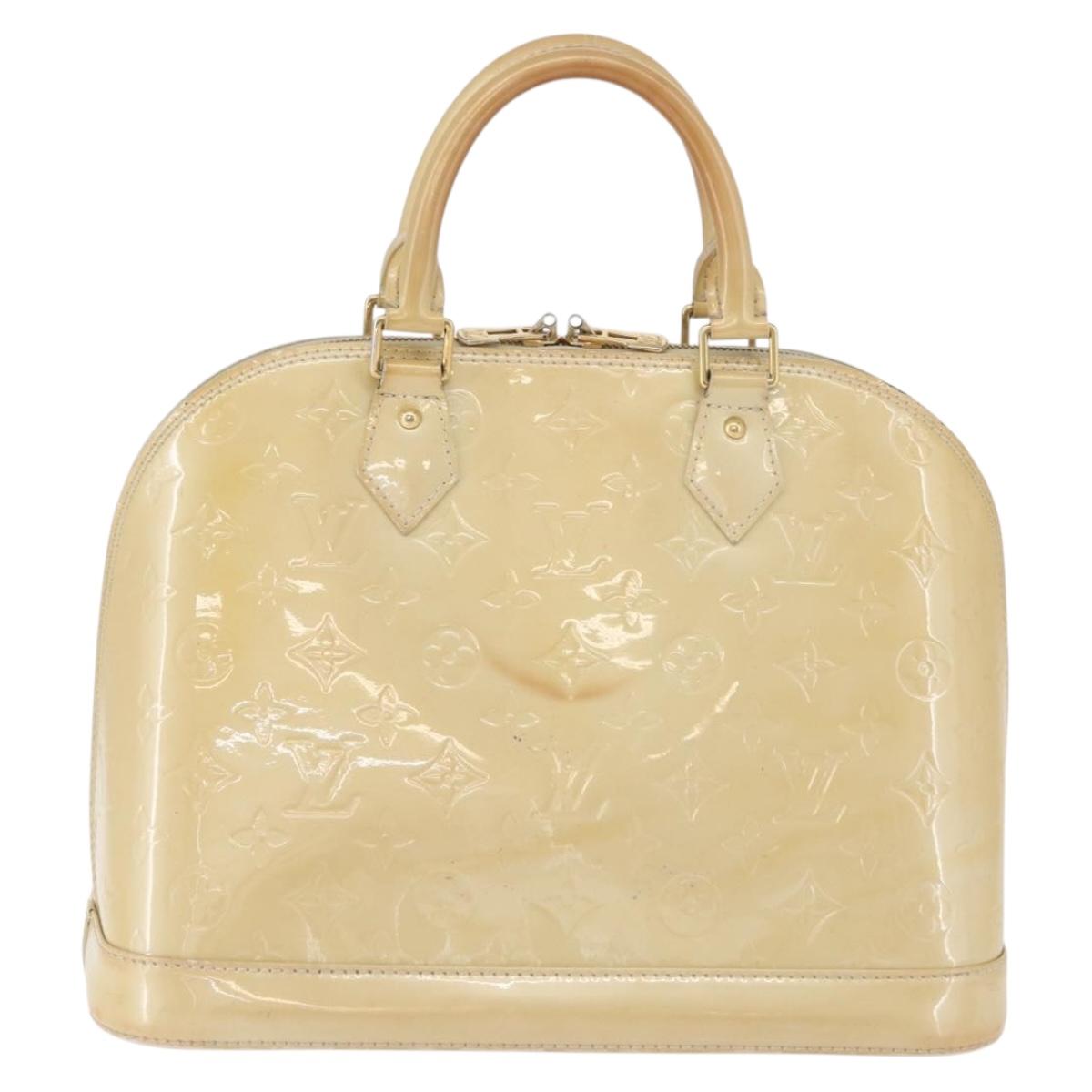 LOUIS VUITTON Monogram Vernis Alma PM Hand Bag Broncorail M91445 LV Auth bs35404