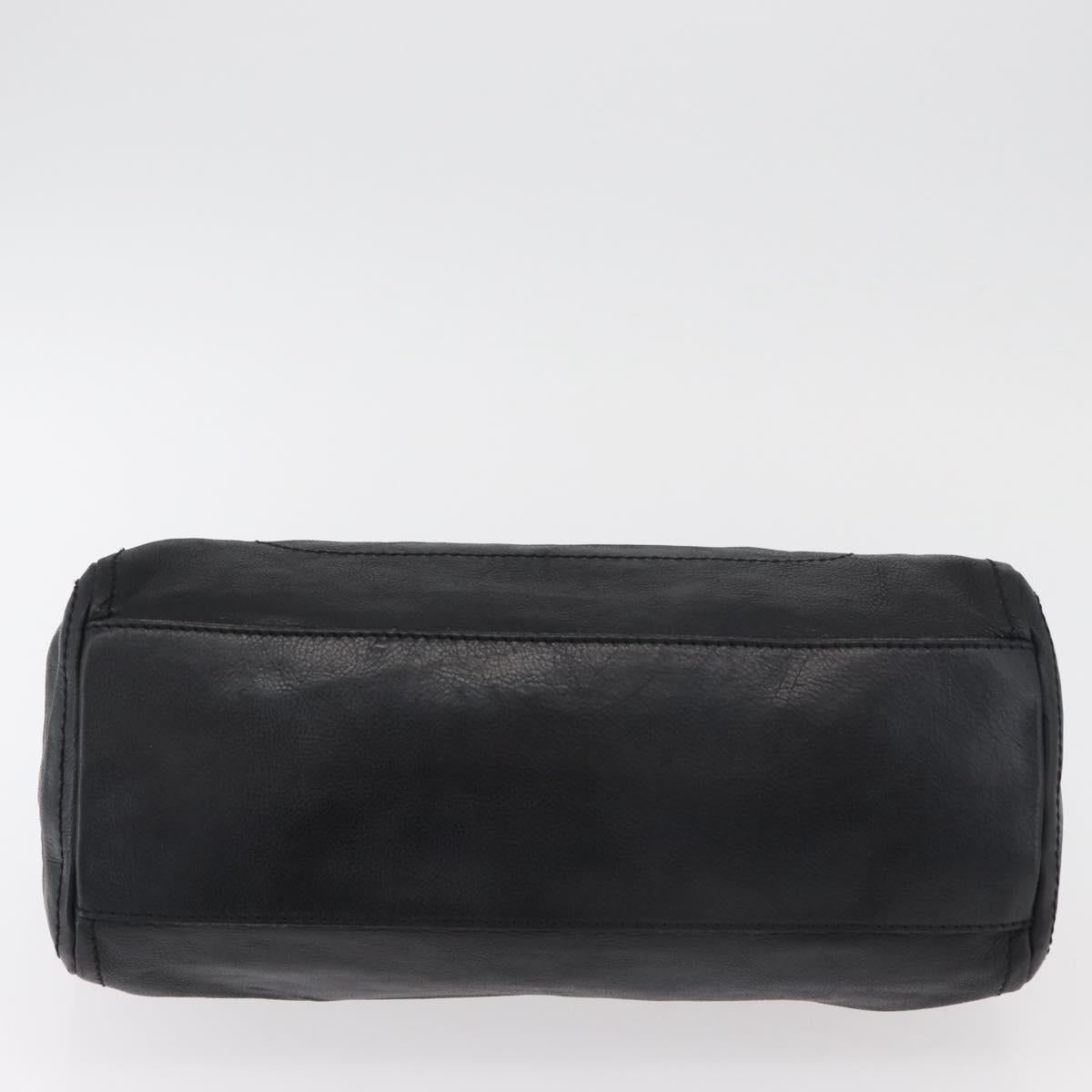 CELINE Hand Bag Leather Black Gold Auth bs35405