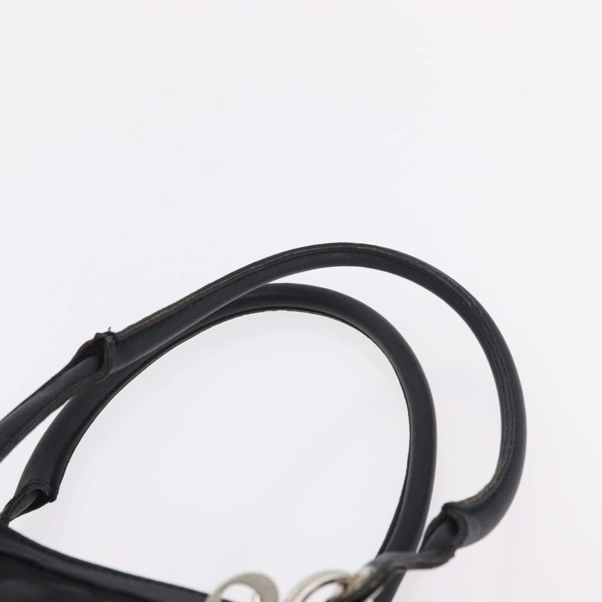 Christian Dior Lady Dior Tote Bag Nylon Black Silver Auth bs35408