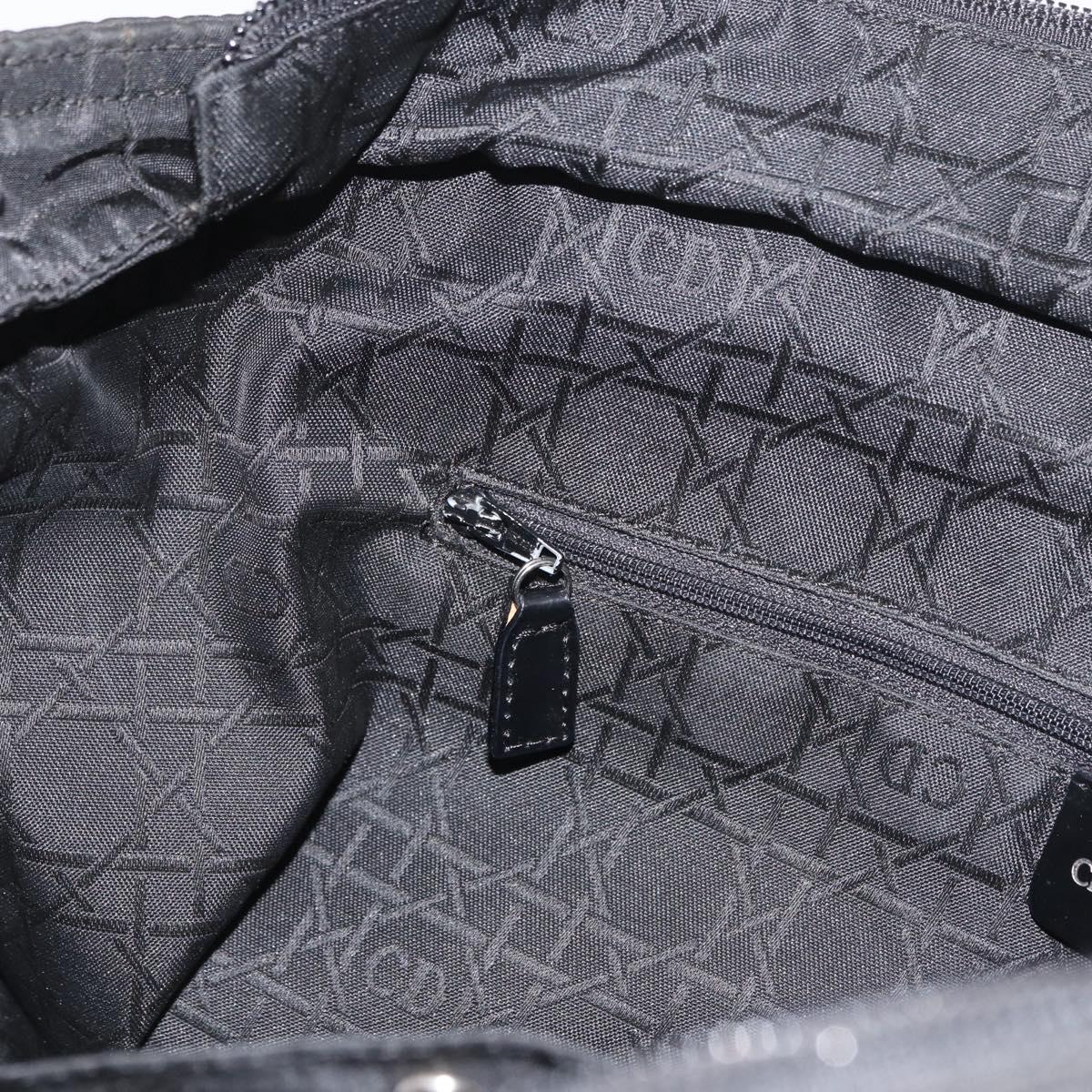 Christian Dior Maris Pearl Tote Bag Nylon Black Silver Auth bs35409