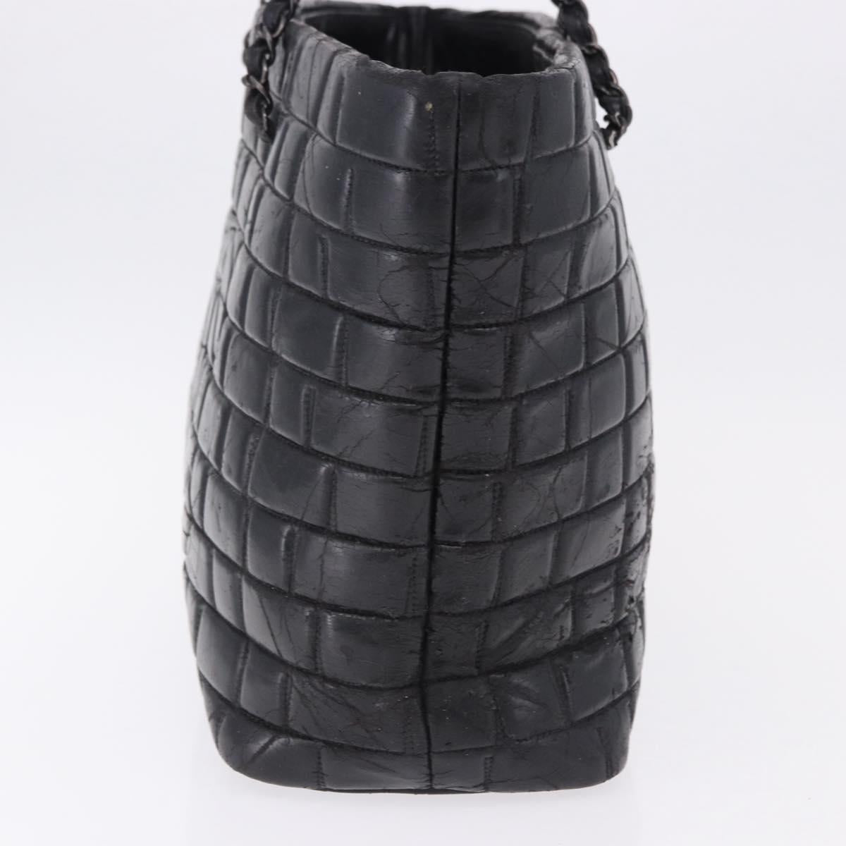 CHANEL Tote Bag Patent Leather Black CC Auth bs35420
