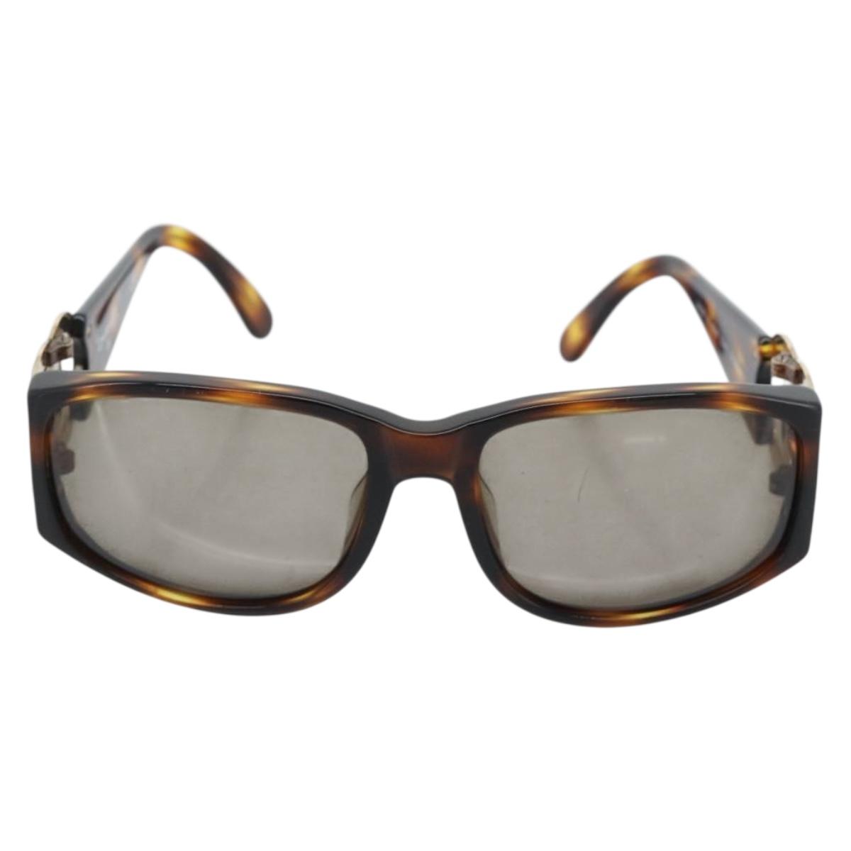 CHANEL Tortoise Pattern Sunglasses Plastic Brown Gold CC Auth bs35421