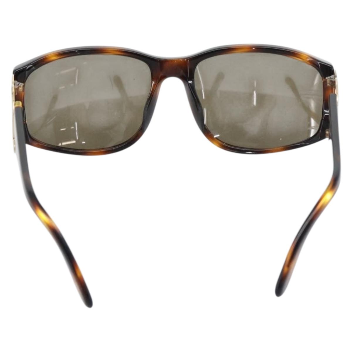 CHANEL Tortoise Pattern Sunglasses Plastic Brown Gold CC Auth bs35421