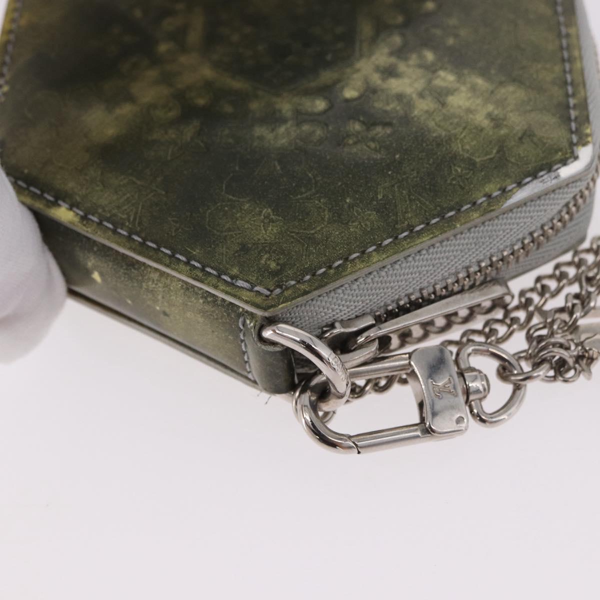 LOUIS VUITTON Vernis Porte Monnaie Flocon Purse Silver M58218 Auth bs35424