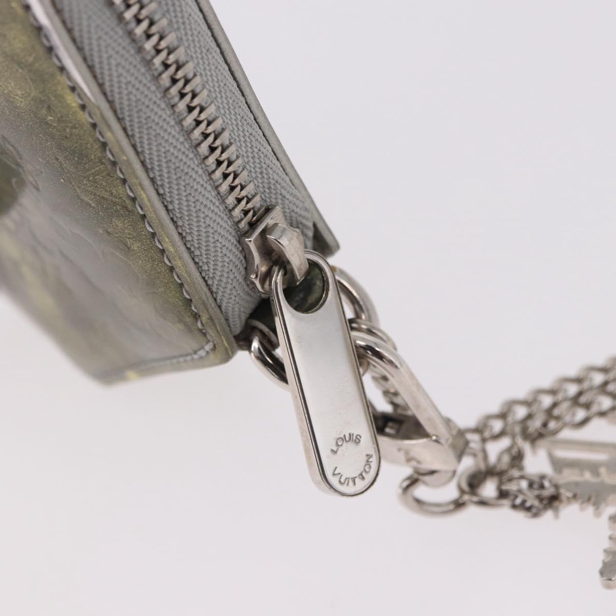 LOUIS VUITTON Vernis Porte Monnaie Flocon Purse Silver M58218 Auth bs35424
