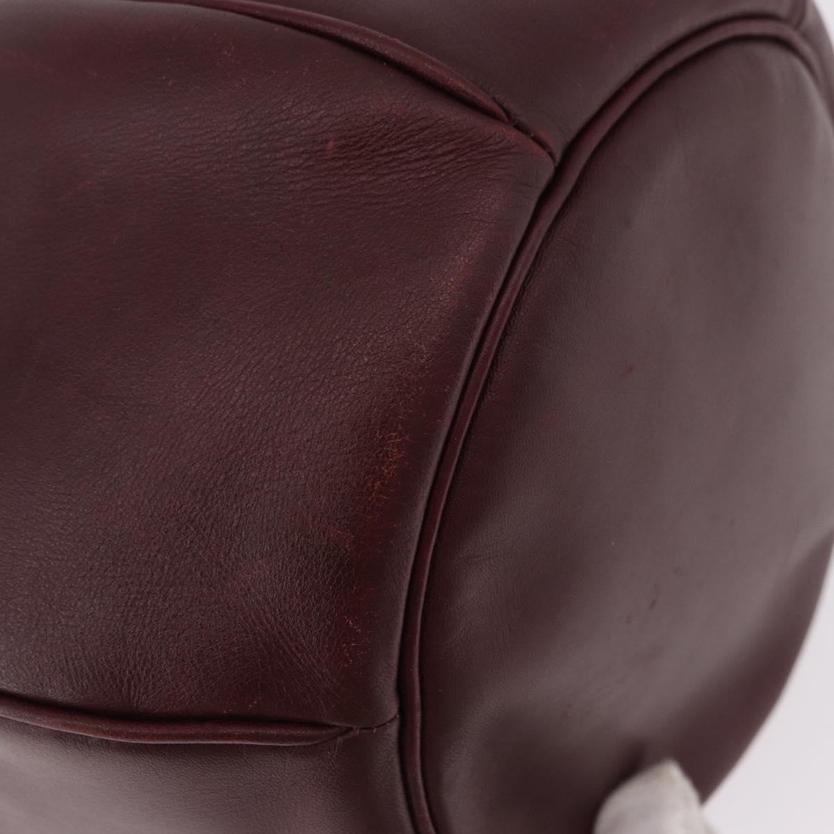 CELINE Must Line Purse Shoulder Bag Leather Bordeaux Gold Auth bs35428