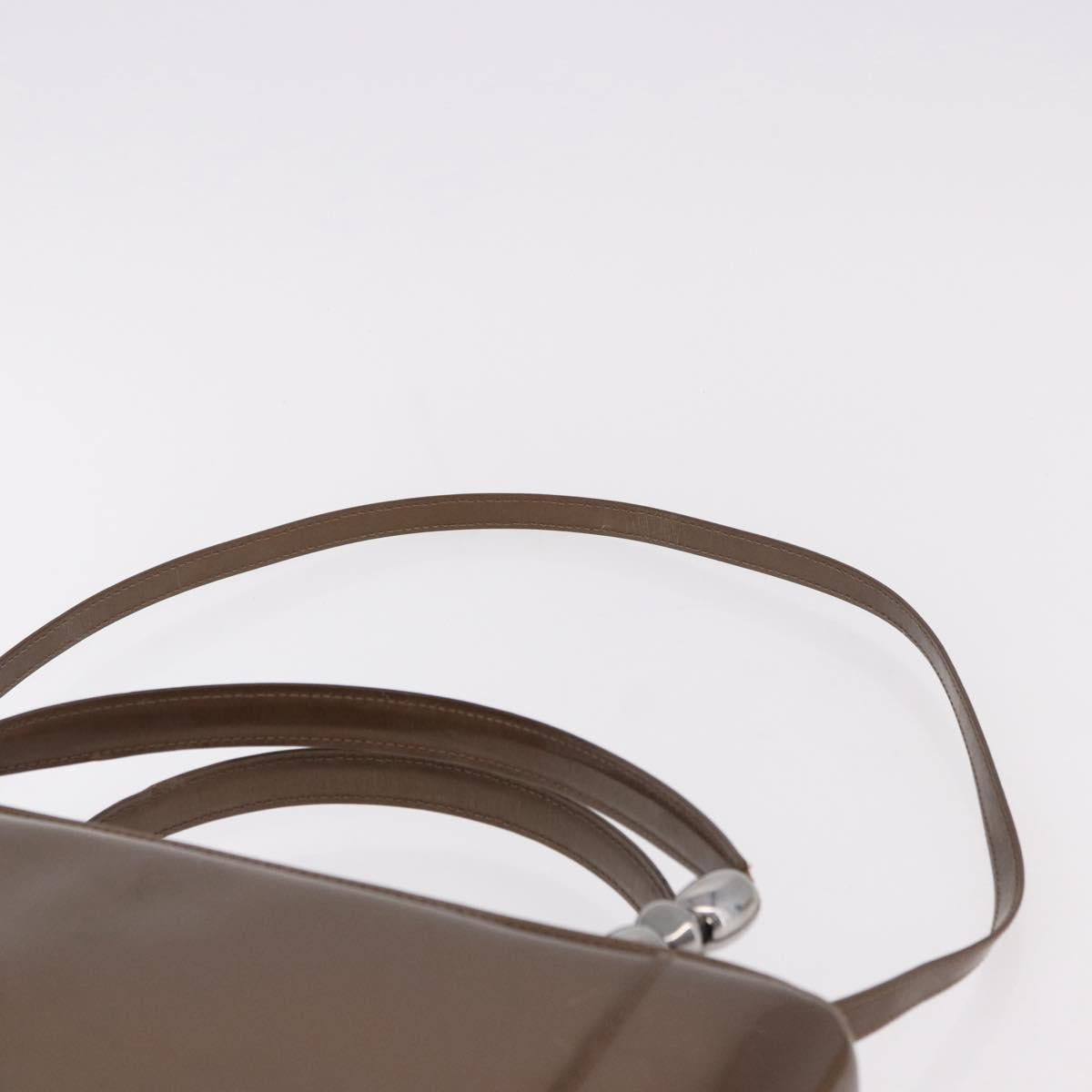 Christian Dior Maris Pearl Bag Patent Leather 2way Bronze Silver Auth bs35429