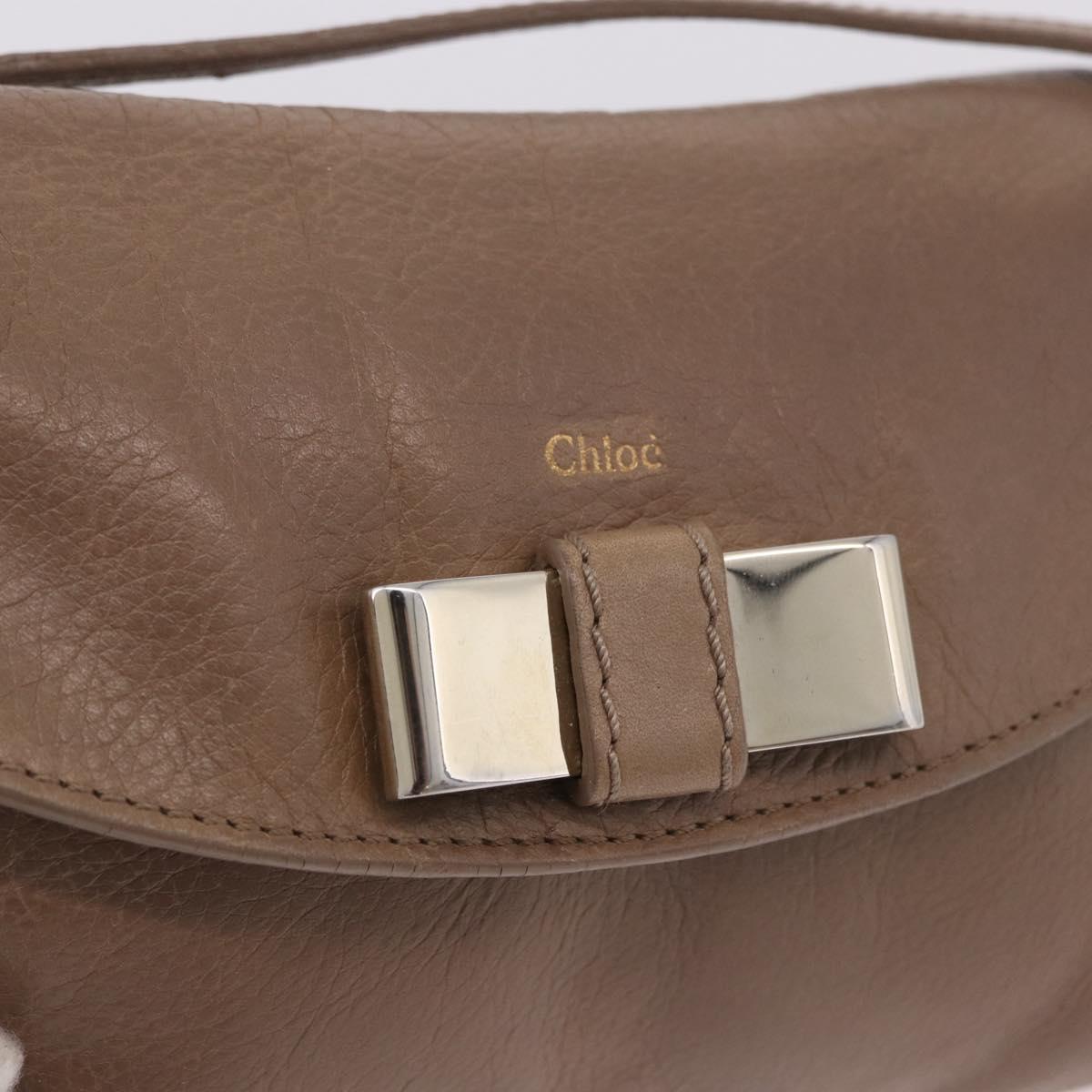 Chloe Lily Shoulder Bag Leather 2way Brown Gold Auth bs35434