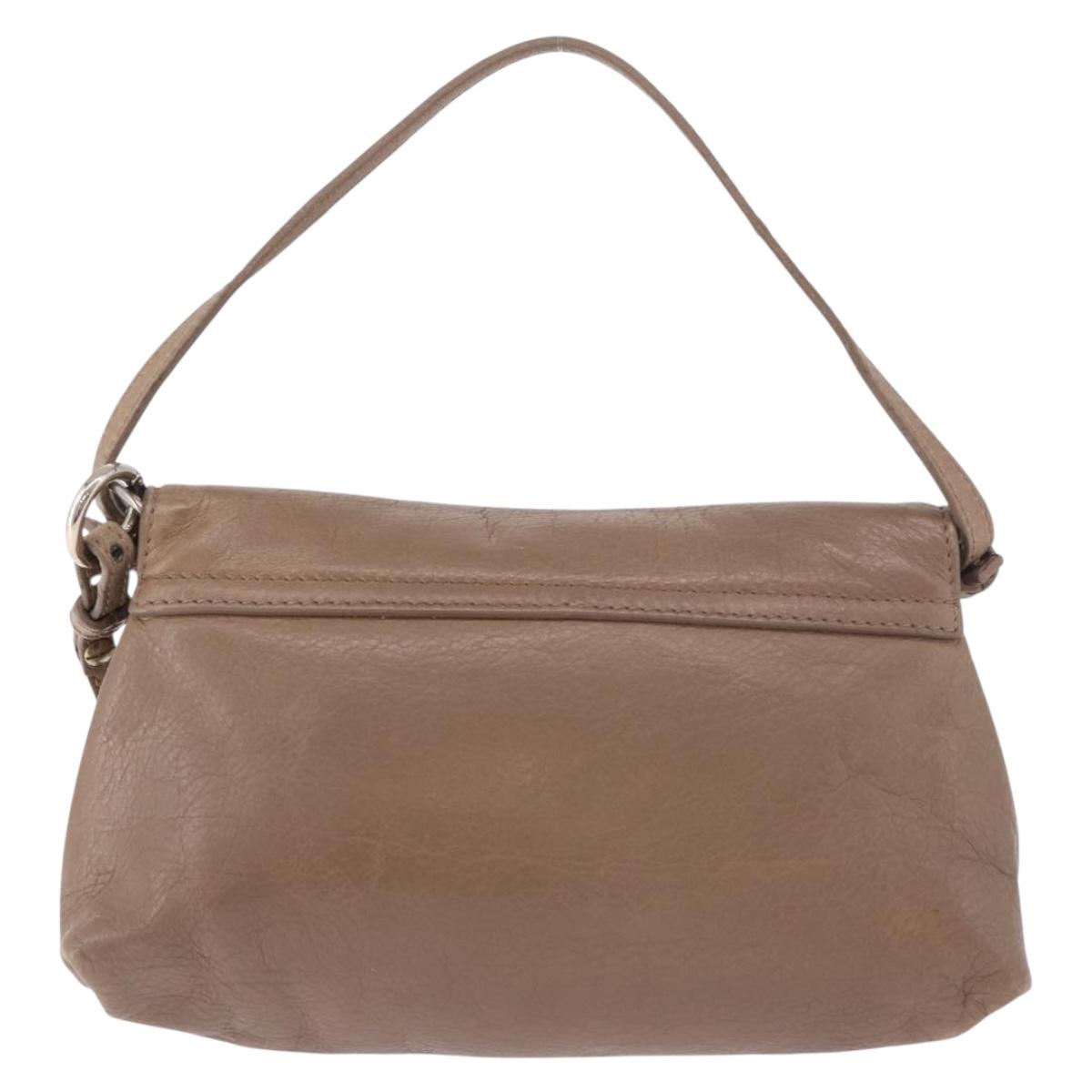 Chloe Lily Shoulder Bag Leather 2way Brown Gold Auth bs35434