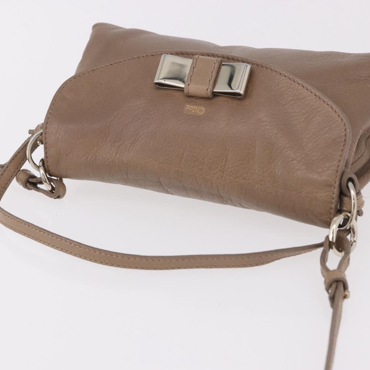 Chloe Lily Shoulder Bag Leather 2way Brown Gold Auth bs35434