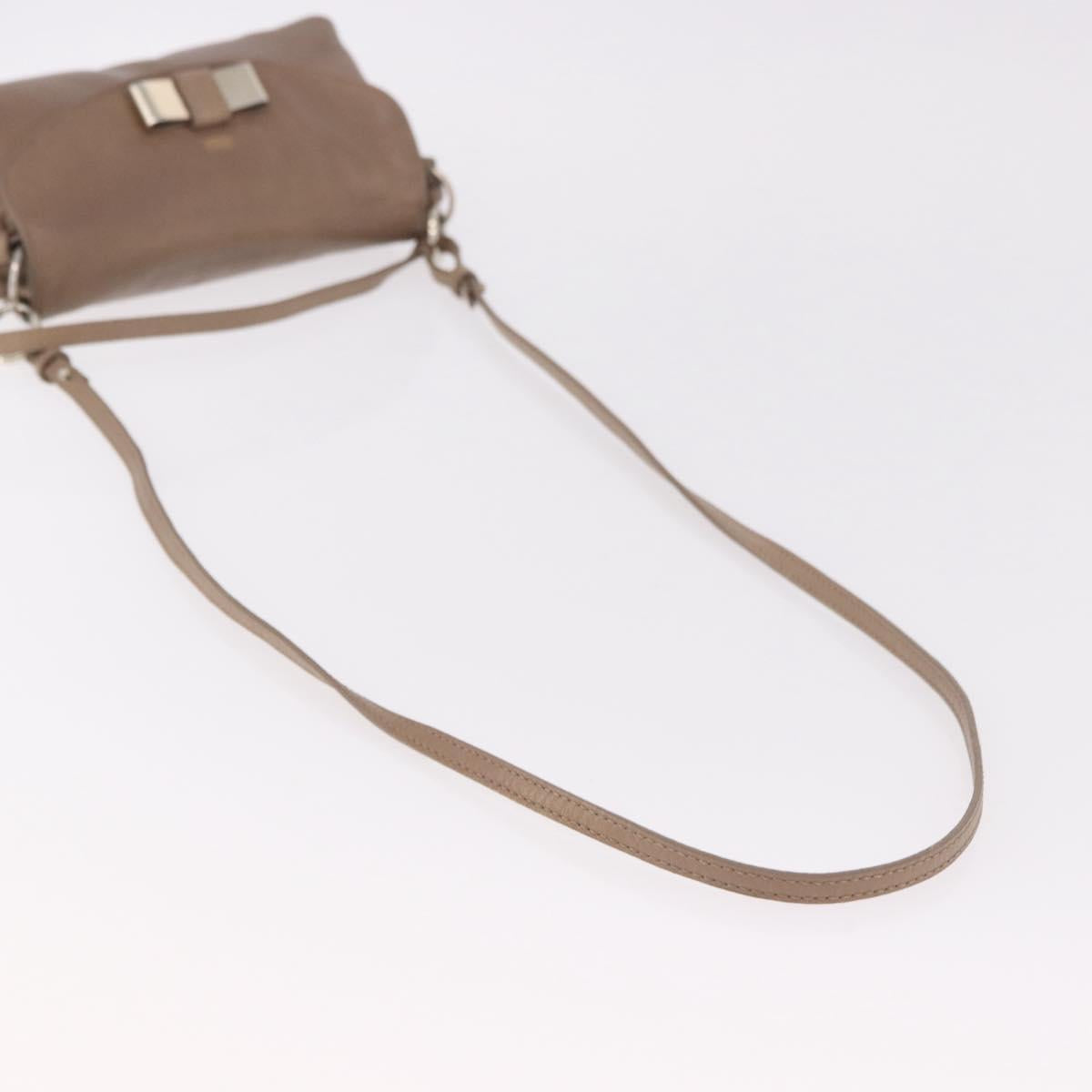 Chloe Lily Shoulder Bag Leather 2way Brown Gold Auth bs35434