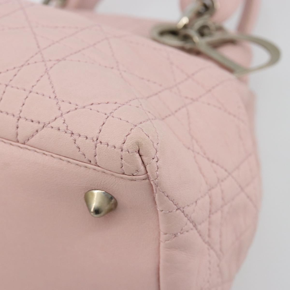 Christian Dior Canage Hand Bag 2way Pink Silver Auth bs35435A