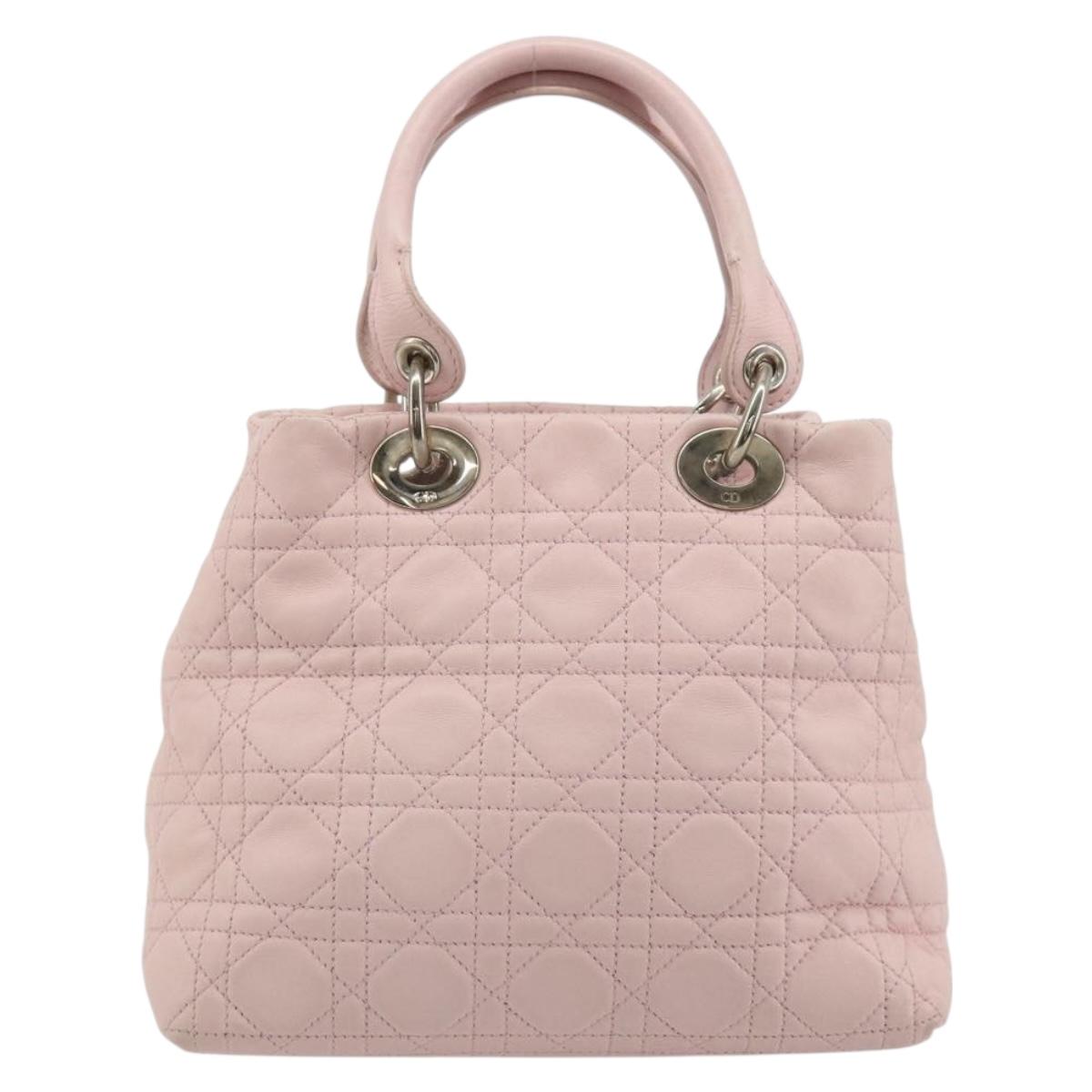 Christian Dior Canage Hand Bag 2way Pink Silver Auth bs35435A