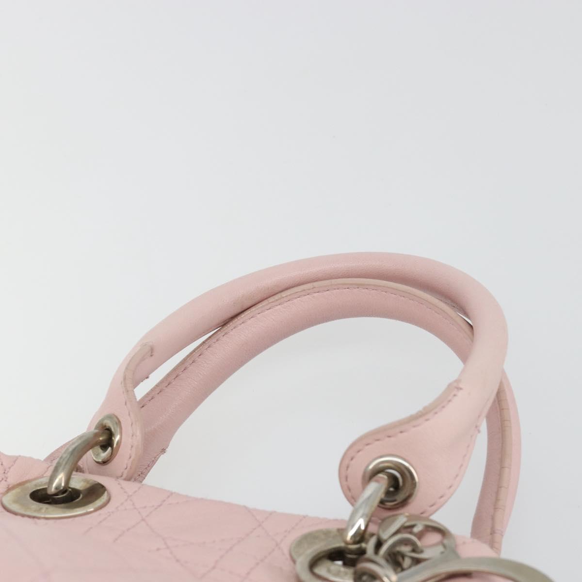 Christian Dior Canage Hand Bag 2way Pink Silver Auth bs35435A