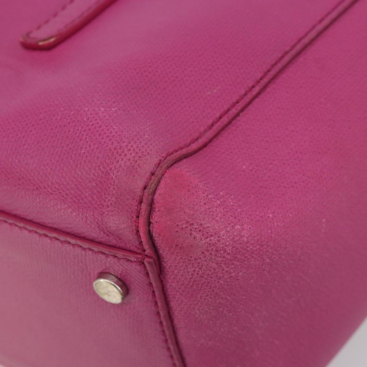 TIFFANY&Co. Tote Bag Leather Pink Silver Auth bs35436
