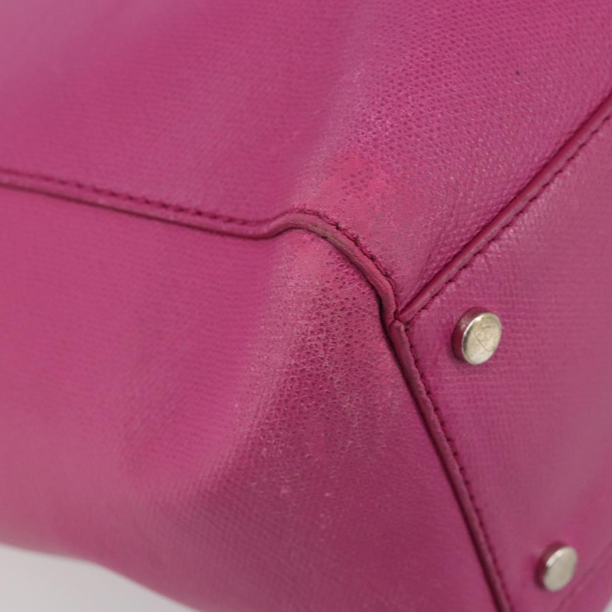 TIFFANY&Co. Tote Bag Leather Pink Silver Auth bs35436