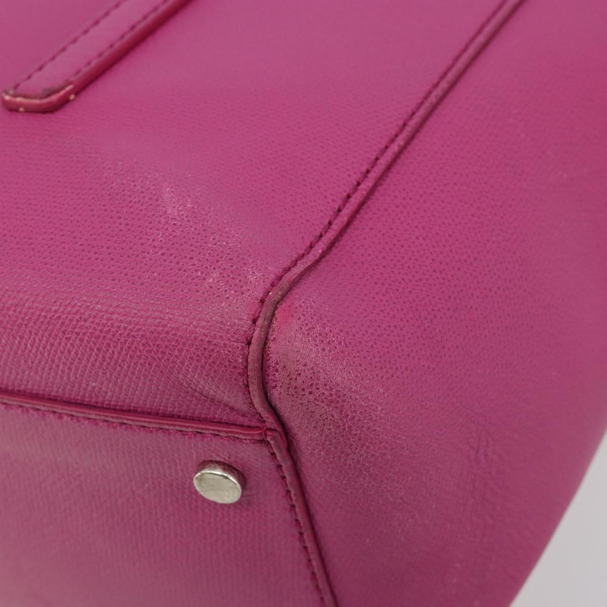 TIFFANY&Co. Tote Bag Leather Pink Silver Auth bs35436
