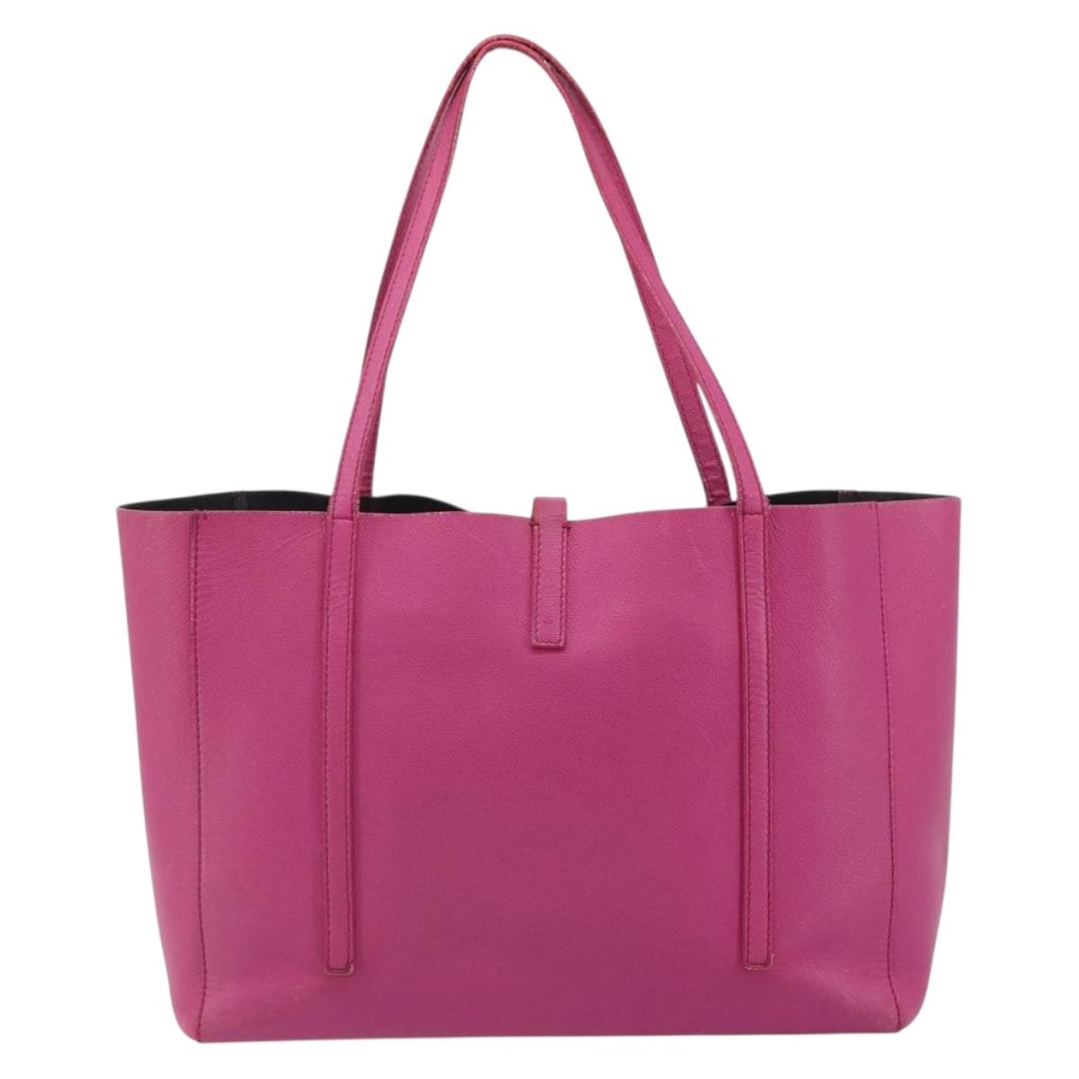 TIFFANY&Co. Tote Bag Leather Pink Silver Auth bs35436