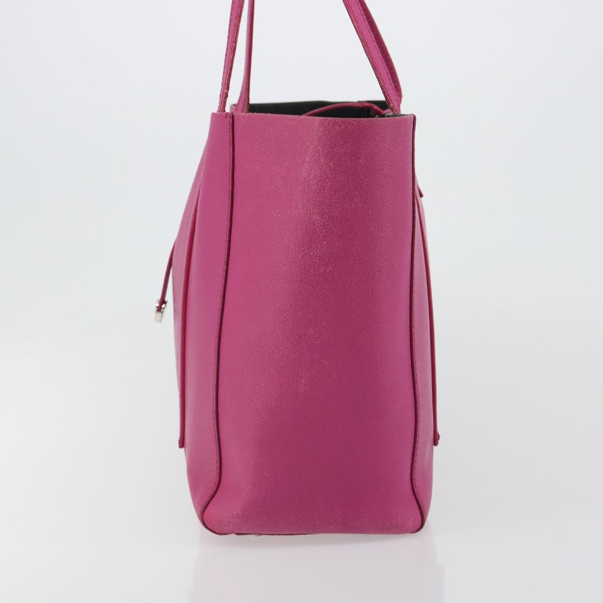 TIFFANY&Co. Tote Bag Leather Pink Silver Auth bs35436