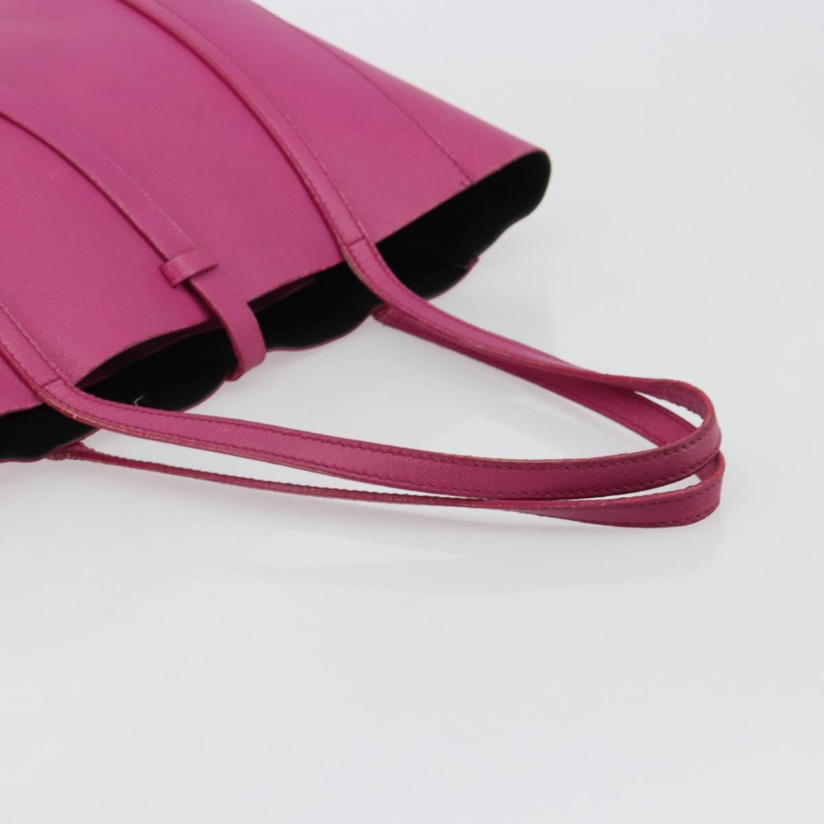 TIFFANY&Co. Tote Bag Leather Pink Silver Auth bs35436