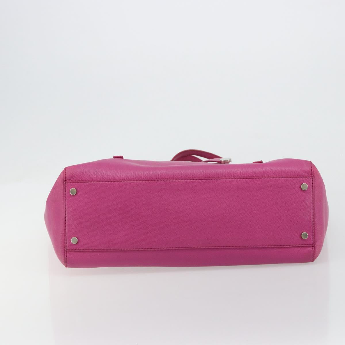 TIFFANY&Co. Tote Bag Leather Pink Silver Auth bs35436
