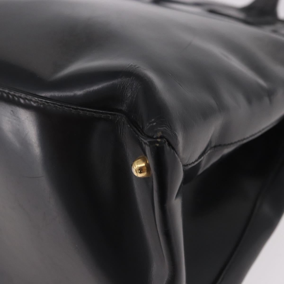 GUCCI Tote Bag Patent Leather Black Gold 000 1118 0503 Auth bs35437