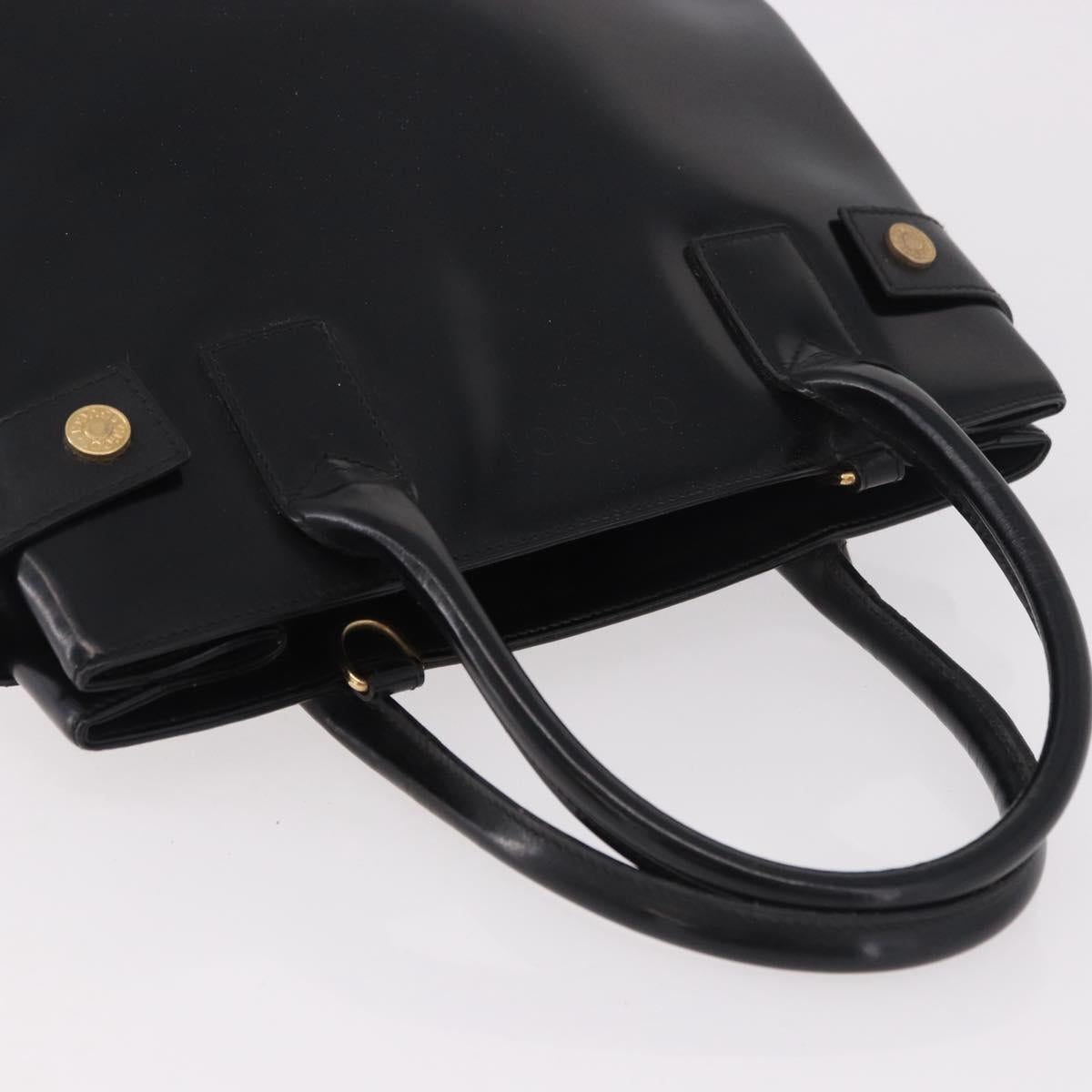 GUCCI Tote Bag Patent Leather Black Gold 000 1118 0503 Auth bs35437