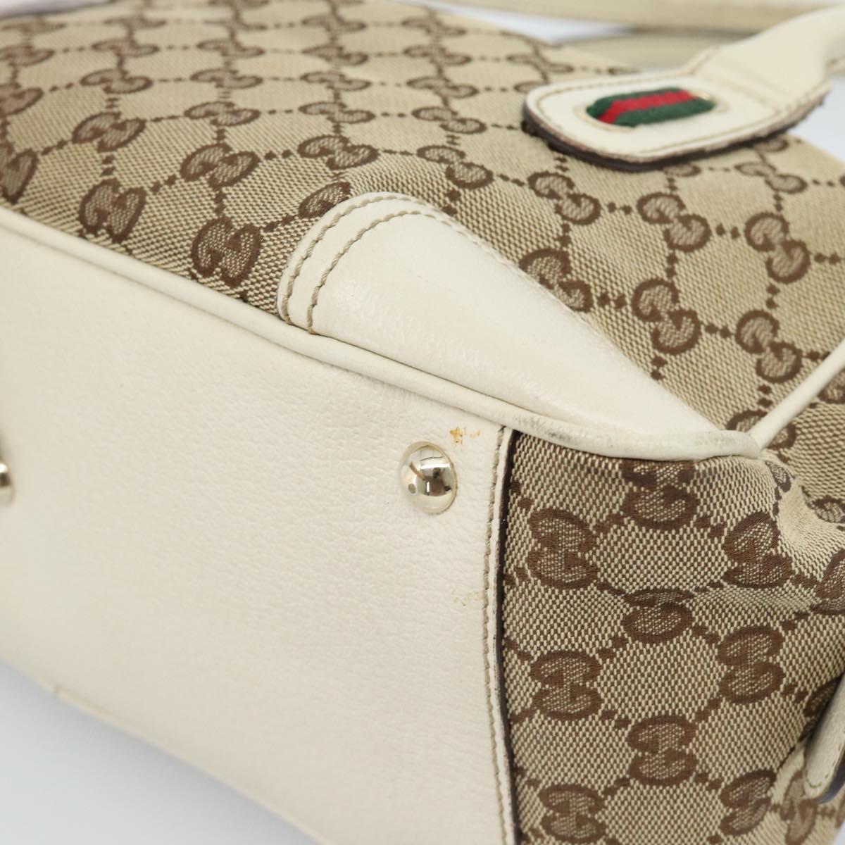 GUCCI GG Canvas princi Hand Bag Beige Gold 161720 Auth bs35443