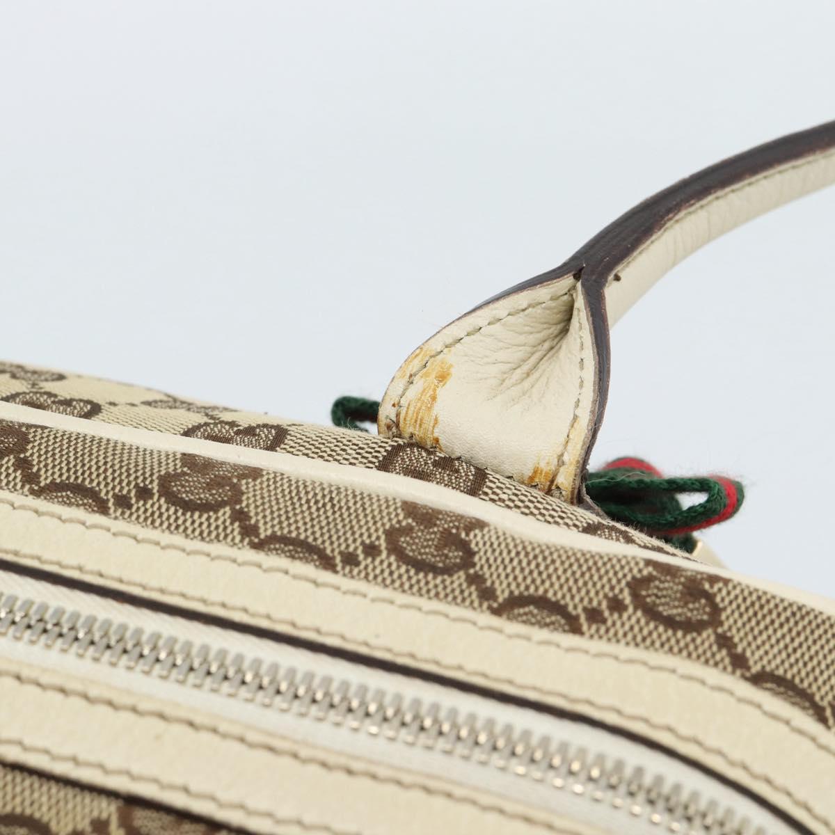 GUCCI GG Canvas princi Hand Bag Beige Gold 161720 Auth bs35443