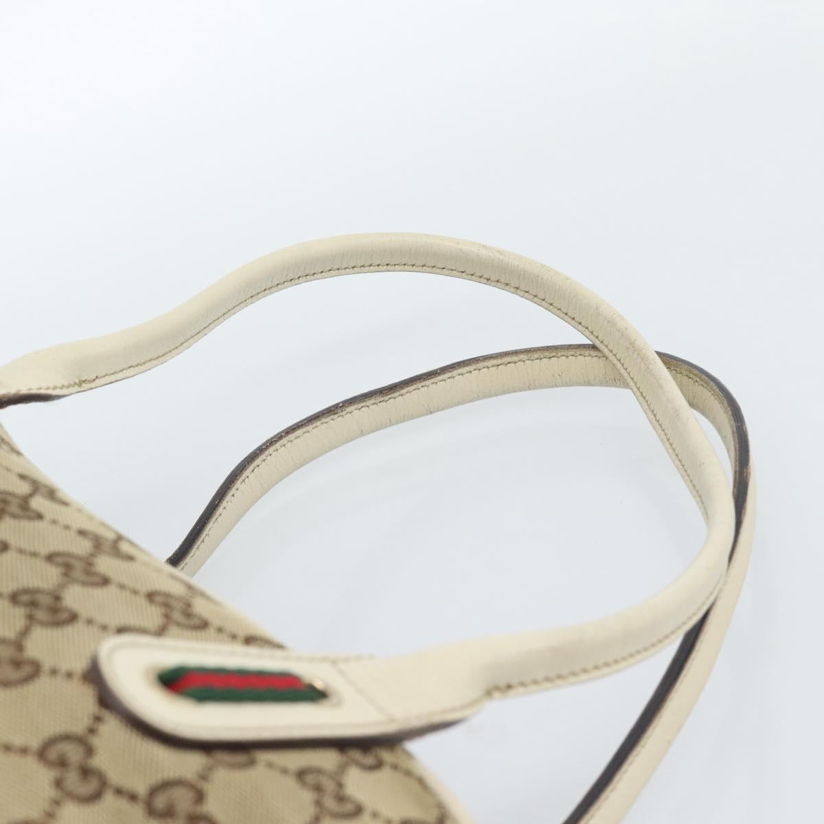 GUCCI GG Canvas princi Hand Bag Beige Gold 161720 Auth bs35443