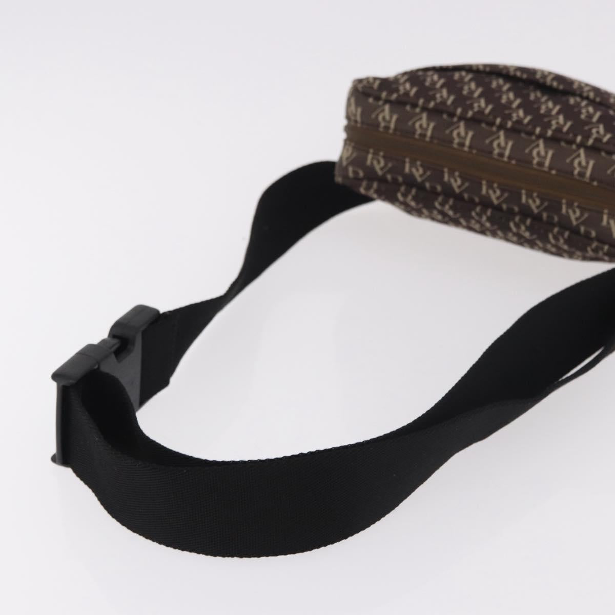 BOTTEGA VENETA Waist Bag Canvas Brown Silver Auth bs35444