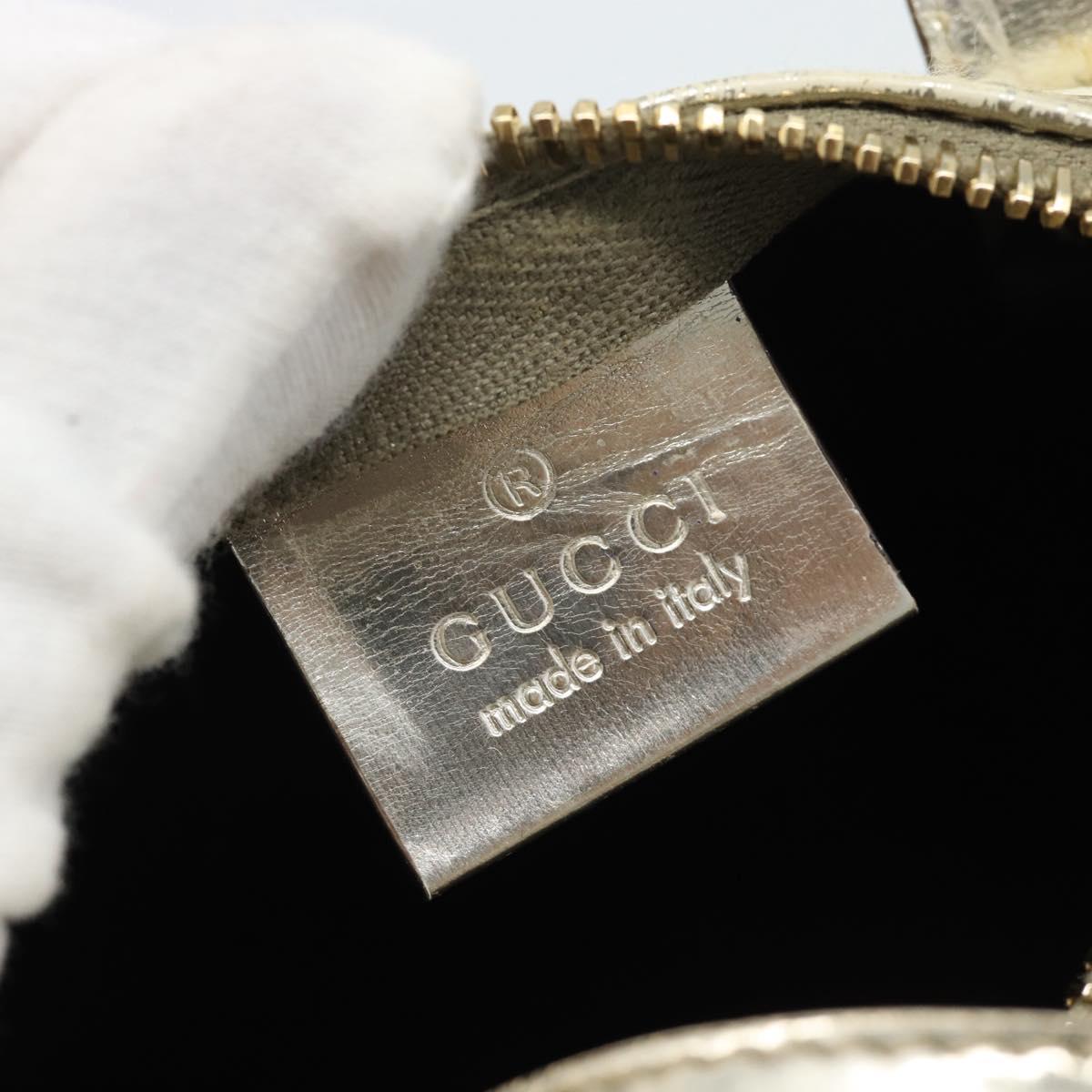 GUCCI GG Supreme Mini Hand Bag PVC White Gold 190400 Auth bs35446
