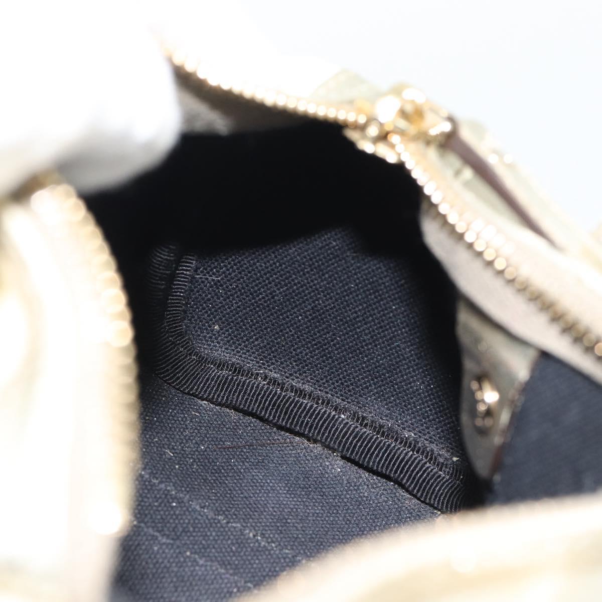 GUCCI GG Supreme Mini Hand Bag PVC White Gold 190400 Auth bs35446