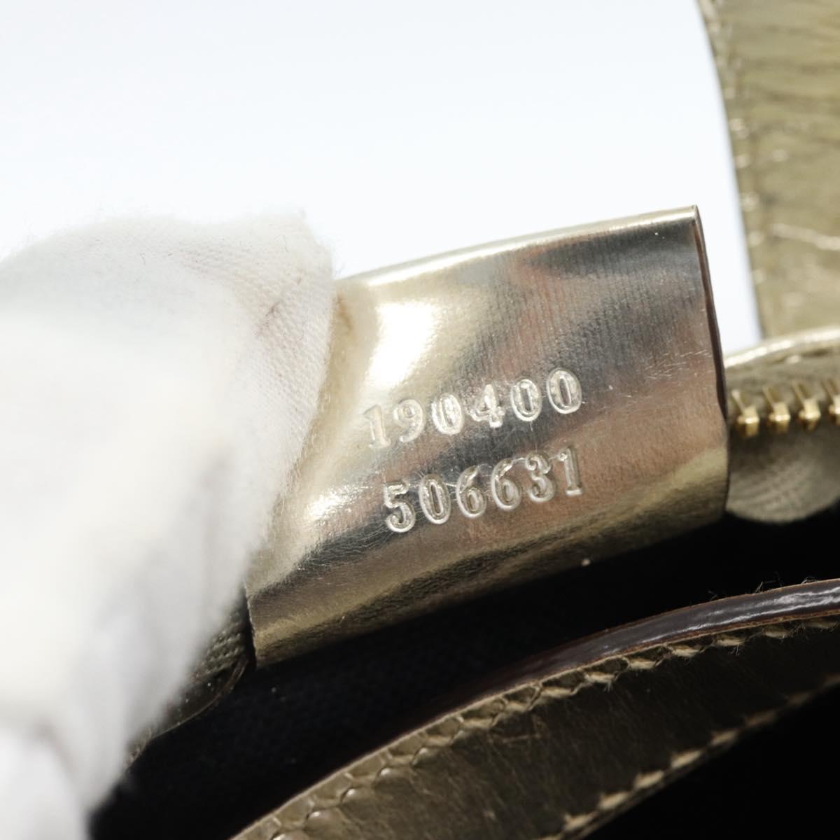 GUCCI GG Supreme Mini Hand Bag PVC White Gold 190400 Auth bs35446