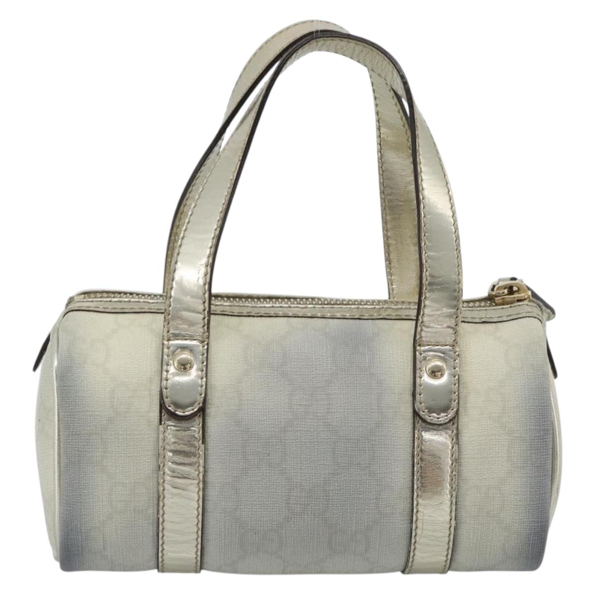 GUCCI GG Supreme Mini Hand Bag PVC White Gold 190400 Auth bs35446