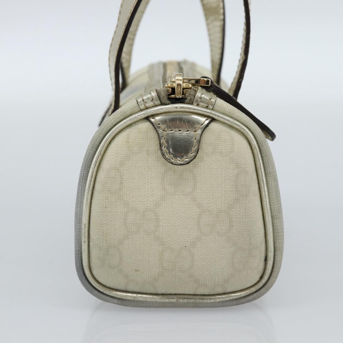 GUCCI GG Supreme Mini Hand Bag PVC White Gold 190400 Auth bs35446