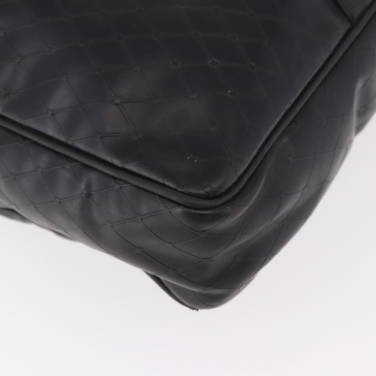 Gianni Versace Business Bag Leather Black Gold Auth bs35448
