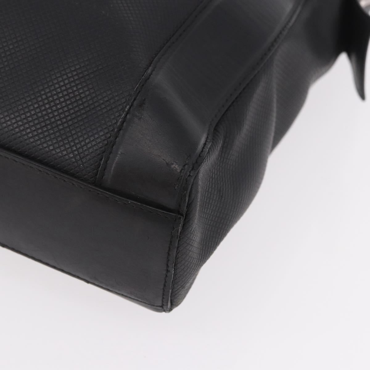 BOTTEGA VENETA Business Bag Leather Black Silver Auth bs35449
