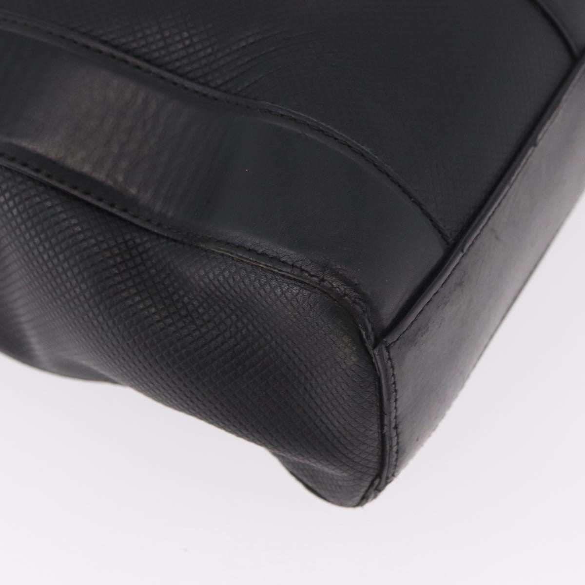 BOTTEGA VENETA Business Bag Leather Black Silver Auth bs35449