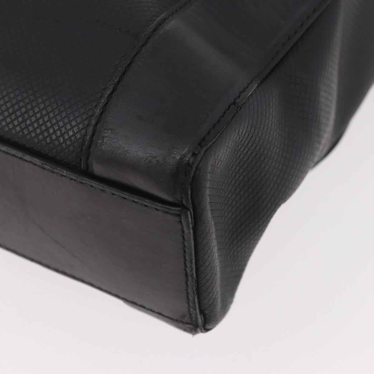 BOTTEGA VENETA Business Bag Leather Black Silver Auth bs35449