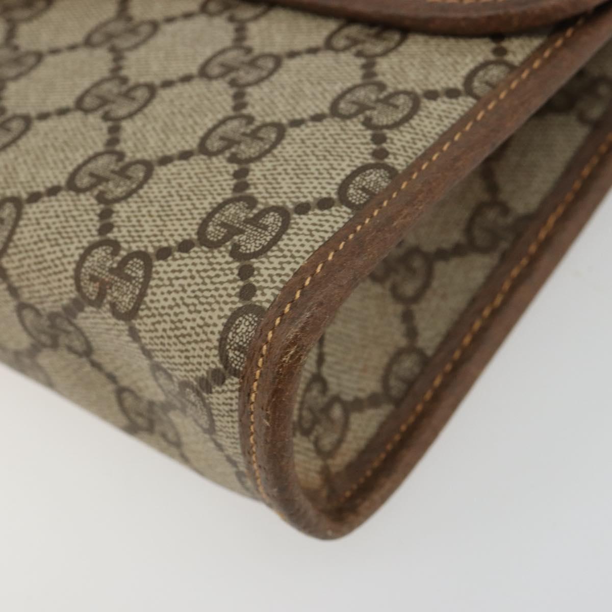 GUCCI GG Supreme Shoulder Bag PVC Beige Gold 004 161 0670 Auth bs35455