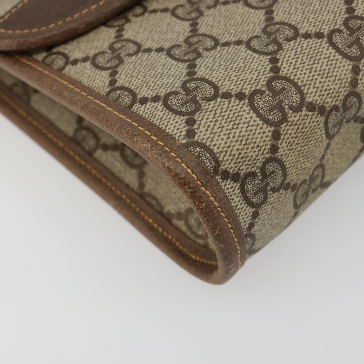 GUCCI GG Supreme Shoulder Bag PVC Beige Gold 004 161 0670 Auth bs35455