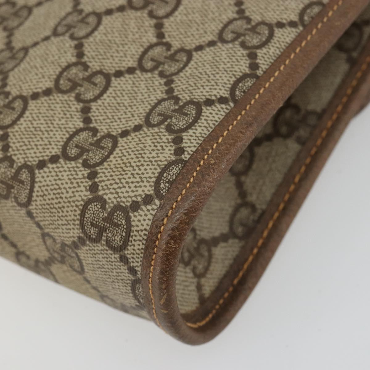 GUCCI GG Supreme Shoulder Bag PVC Beige Gold 004 161 0670 Auth bs35455