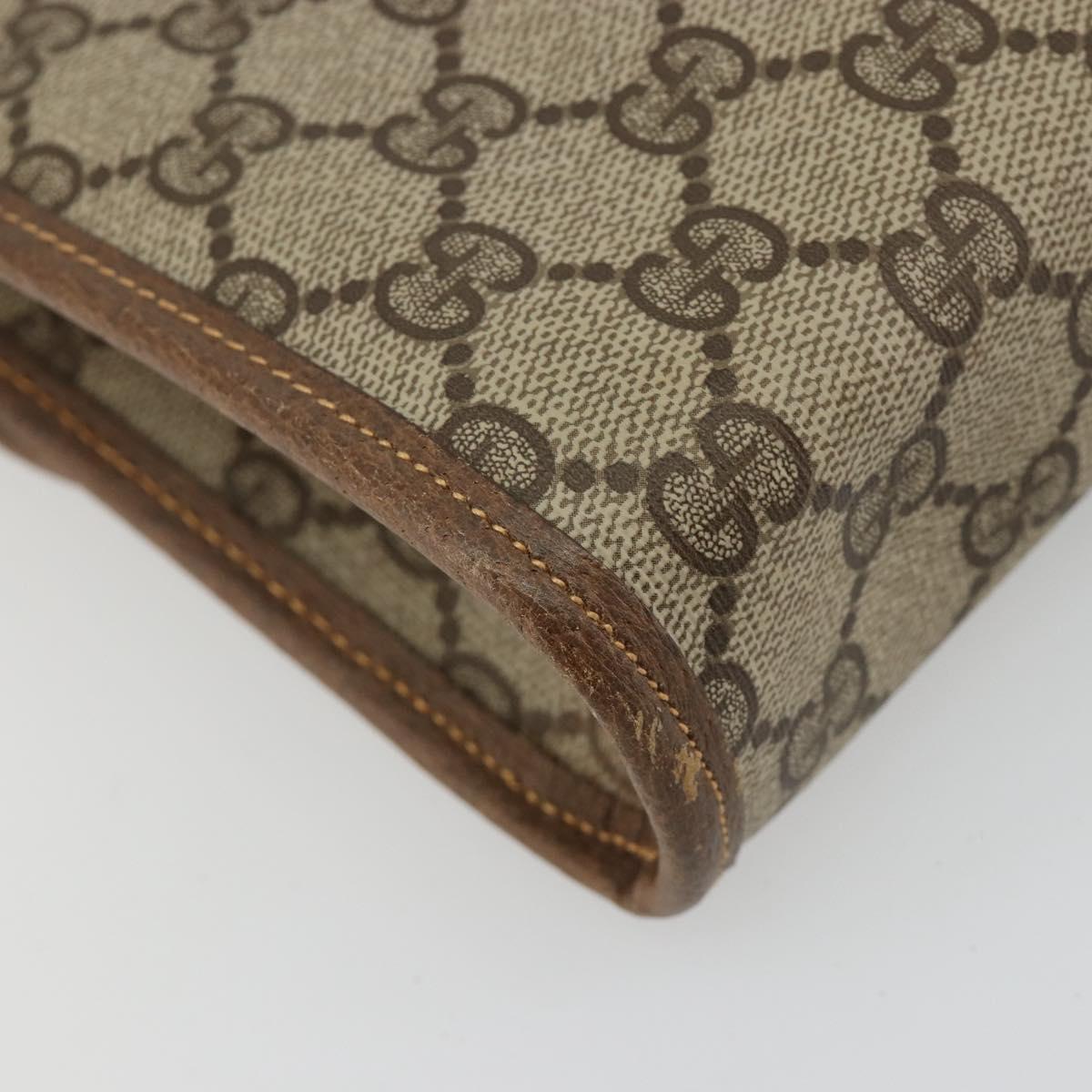 GUCCI GG Supreme Shoulder Bag PVC Beige Gold 004 161 0670 Auth bs35455