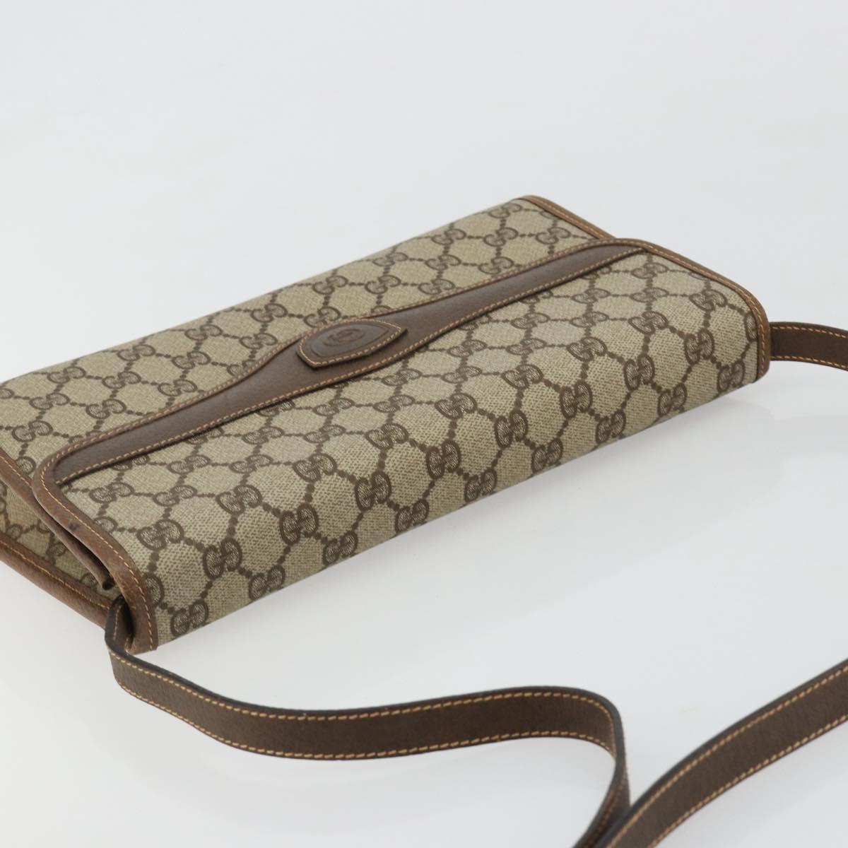 GUCCI GG Supreme Shoulder Bag PVC Beige Gold 004 161 0670 Auth bs35455