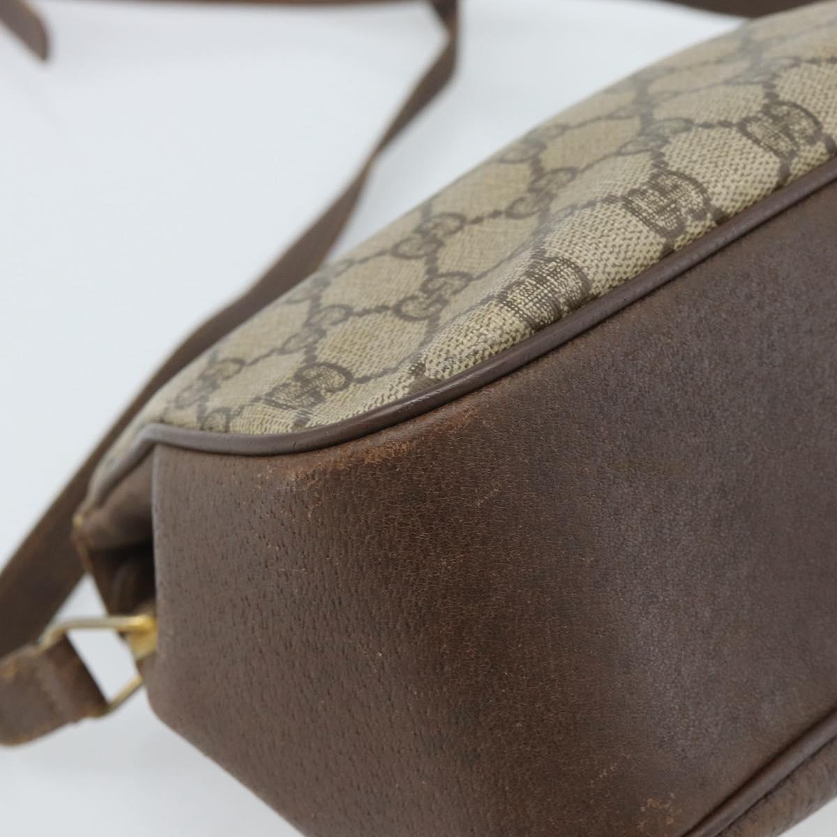 GUCCI GG Supreme Web Sherry Line Bag PVC Beige Gold 116 02 076 Auth bs35456
