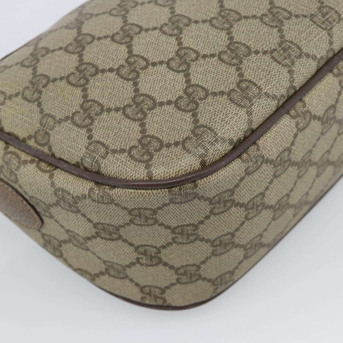 GUCCI GG Supreme Web Sherry Line Bag PVC Beige Gold 001 123 6177 Auth bs35457