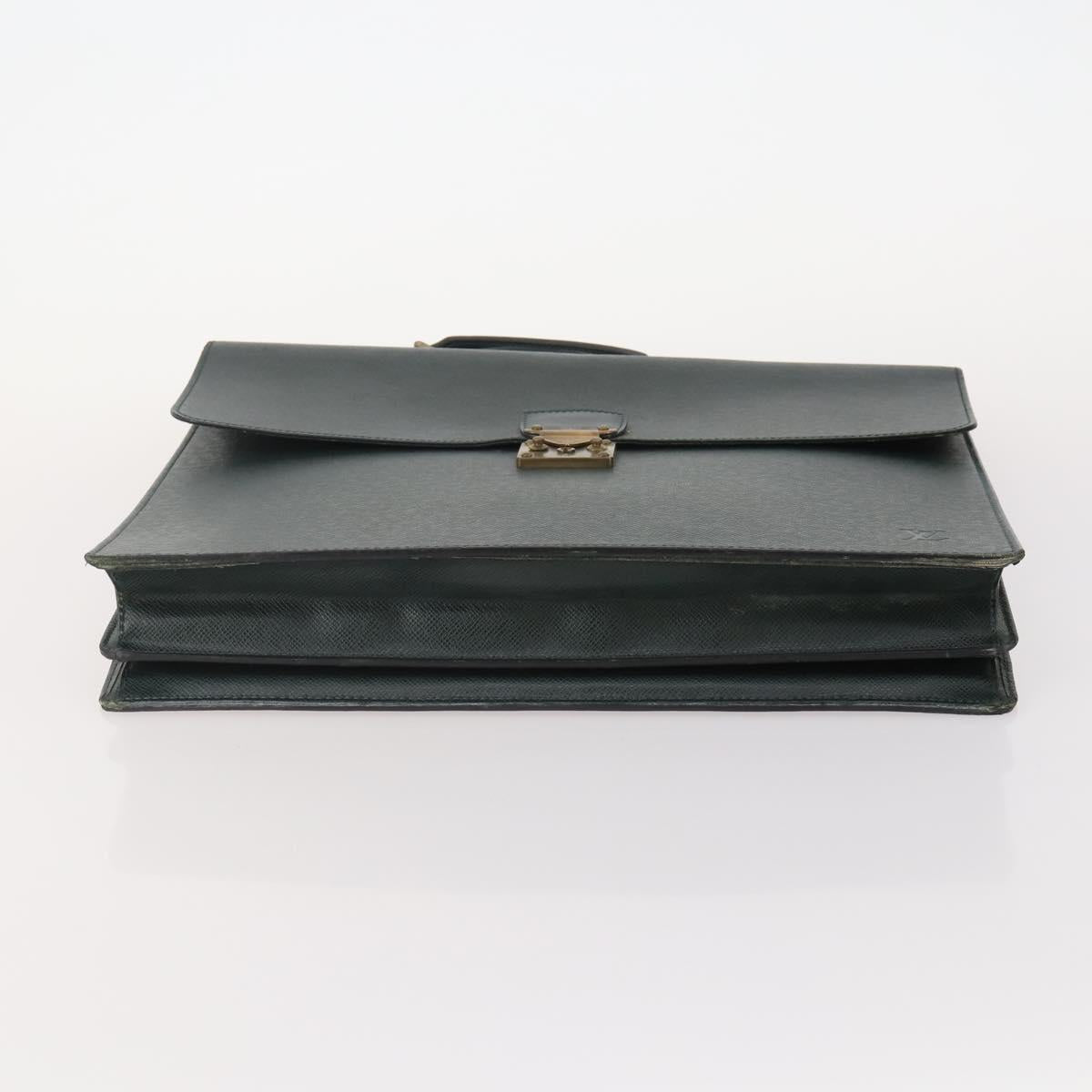LOUIS VUITTON Taiga Serviette Kourad Business 2 Set Acajou Epicea Auth bs35468