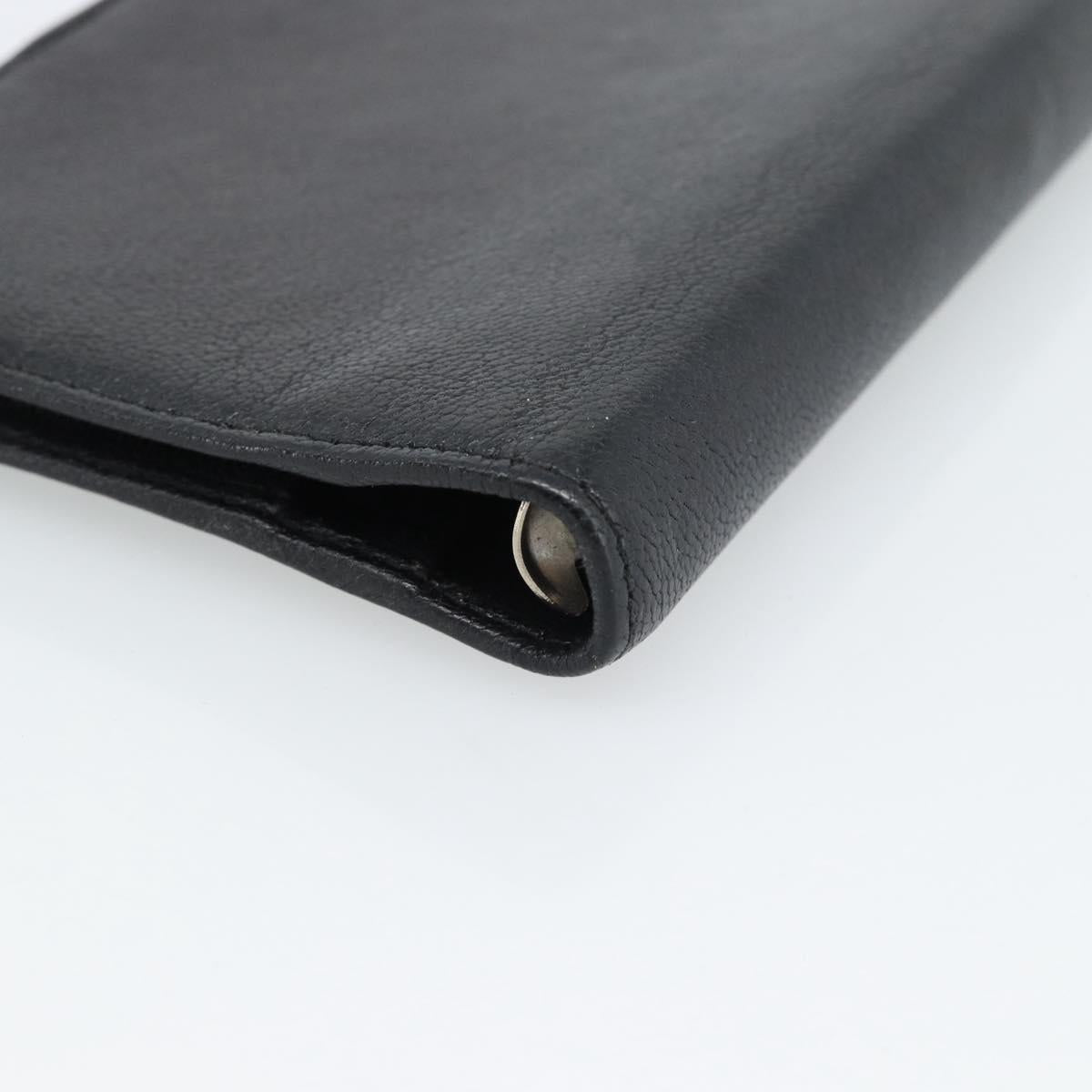 CHANEL Day Planner Cover Leather Black Silver CC Auth bs35476M